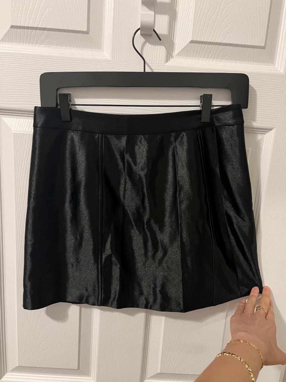 COS Black Satin Panel Mini Skirt
